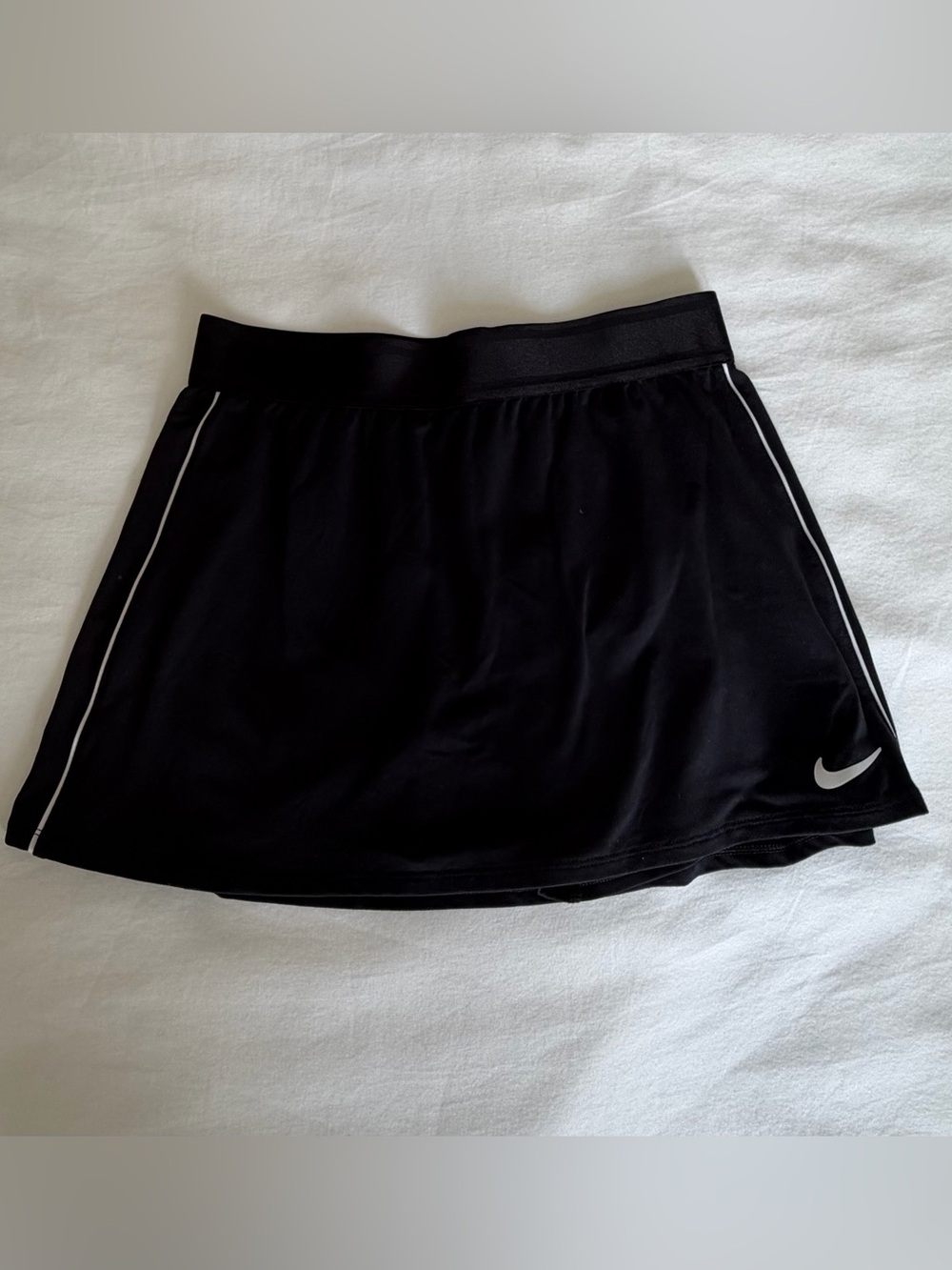 Nike Black Skater Tennis Skirt with White Piping